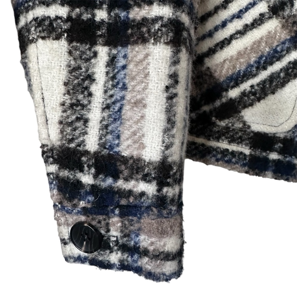 AVEC LES FILLES Womens Brushed Plaid Oversized Jacket Sz XS - Picture 14 of 16